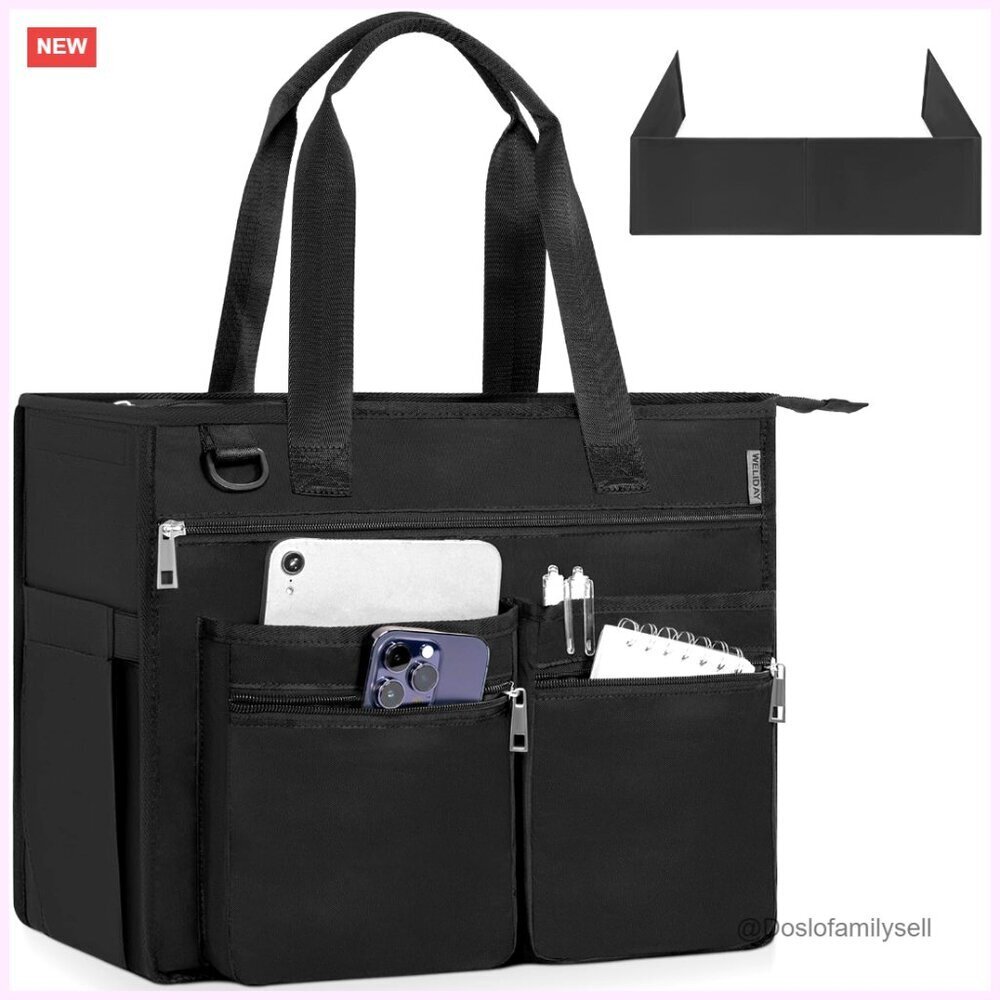 Large Tote Bag with 13 Pockets for Work Travel Gym Laptop